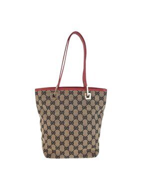 Gucci Navy Red Gold GG Canvas 002 Tote